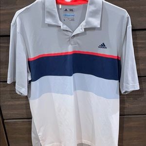 Striped adidas golf polo